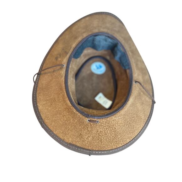 Head N Home "Bravo" Leather American Outback /Cowboy Hat Unisex Size M/L - Picture 6 of 11